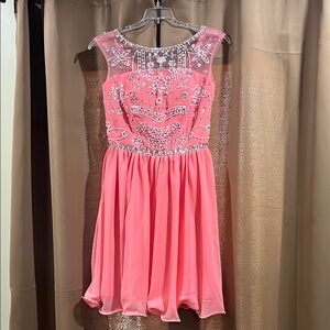 Elegant Pink Embellished Dress